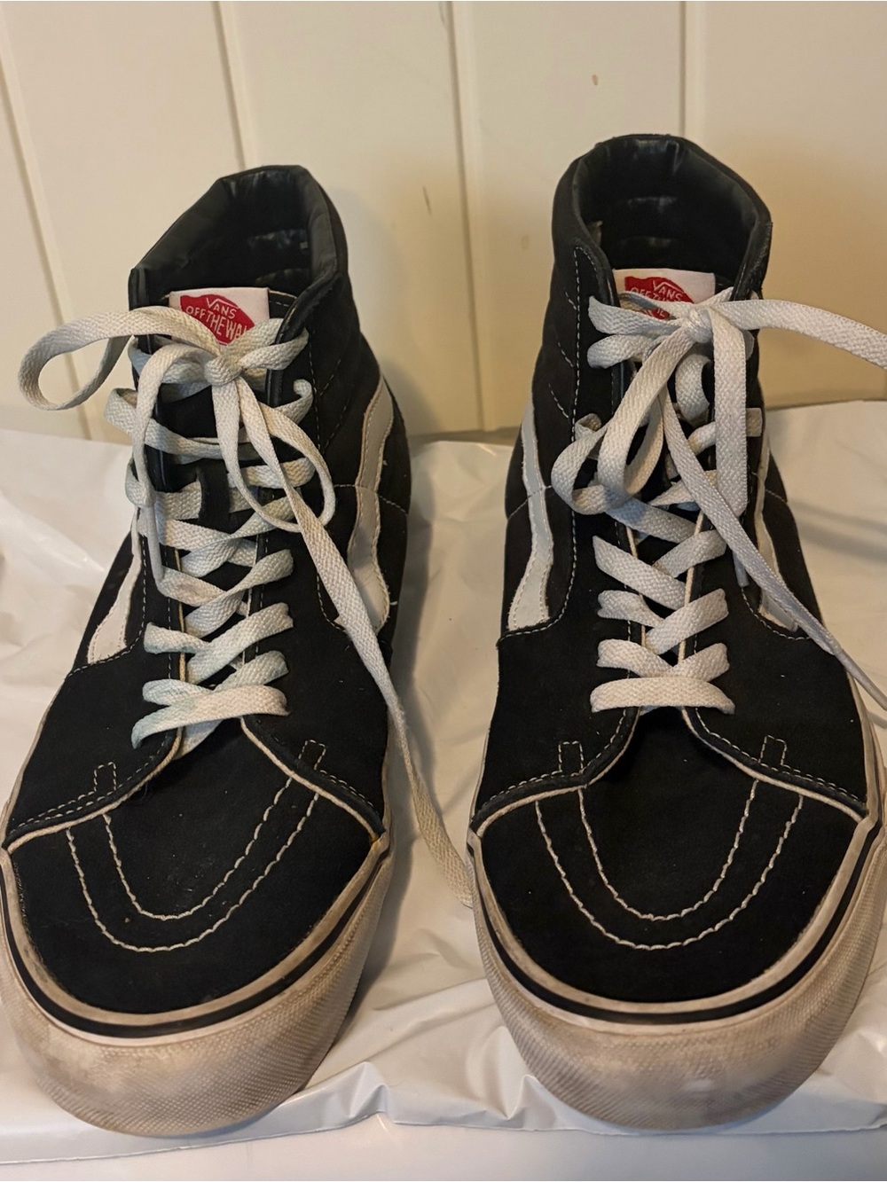 Vans Black & White High-Top Skate Sneakers